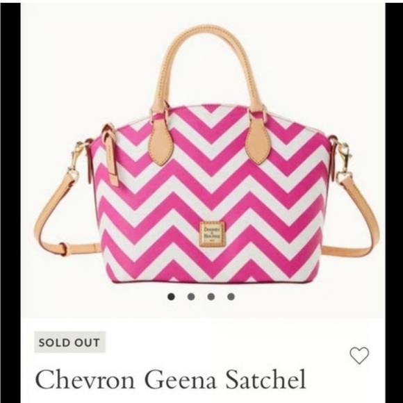 Dooney & Bourke Greta satchel crossbody bag Pink and White Chevron - like new! - Picture 5 of 5